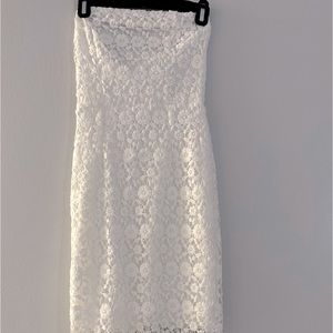 B darlin strapless white lace dress, size 1/2, white color